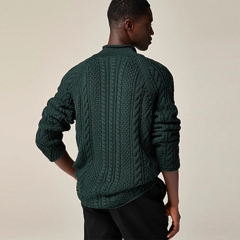 J. Crew - Cotton Cable-knit Rollneck™ Sweater - Green